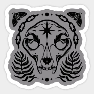 Cat Skull - Black Sticker